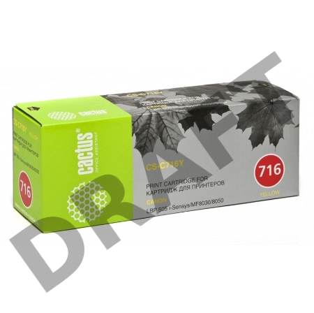 Тонер Картридж Cactus CS-C716Y желтый для Canon LBP-5050 5050N (1500стр.)