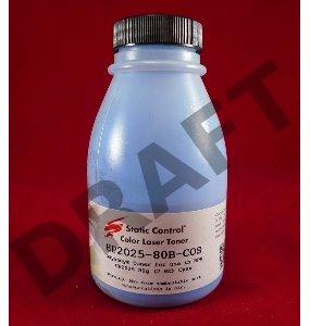 Тонер для принтера Static Control HP2025-80B-COS голубой (флакон 80гр) для HP CP2020/2025/2320