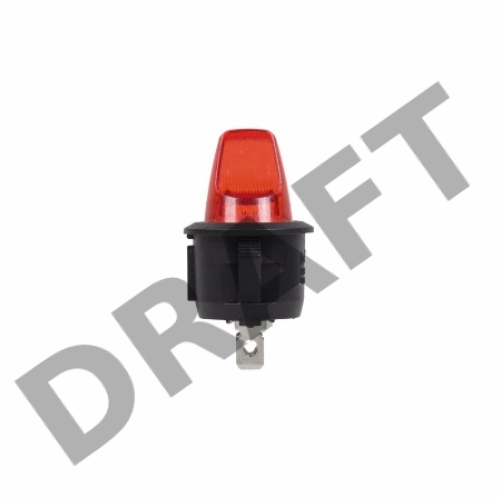 Выключатель клавишный круглый 12V 16А (3с) ON-OFF красный  с подсветкой  REXANT