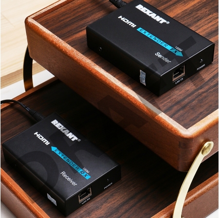 HDMI удлинитель по витой паре RJ-45(8P-8C) кат. 5е/6 120 м REXANT