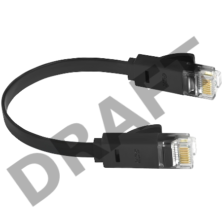 Патч-корд Greenconnect Патч-корд плоский прямой PROF  1.0m UTP медь, кат.6, черный, позолоченные контакты, 30 AWG, Premium ethernet high speed 10 Гбит/с, RJ45, T568B (GCR-LNC616-1.0m)