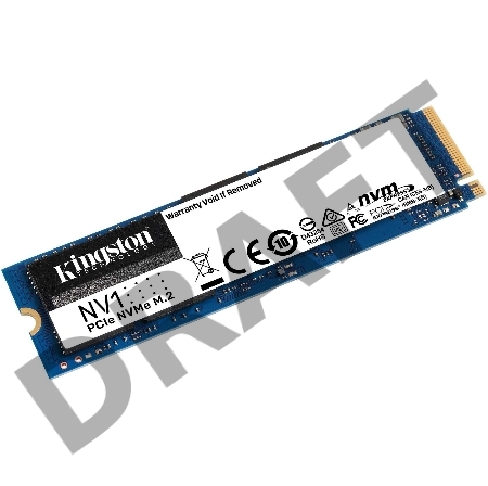 Накопитель SSD Kingston 2Tb NV2, M.2(22x80mm), NVMe, PCIe 4.0 x4, 3D TLC, R/W 3500/2800MB/s, TBW 640, DWPD 0.3 (3 года)
