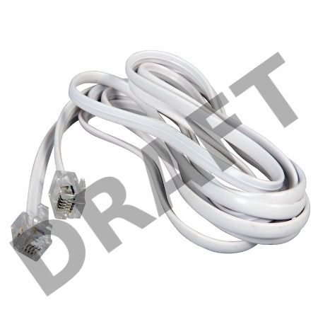 Телефонный шнур, удлинитель RJ-11(6P-4C), длина 2 метра, белый REXANT