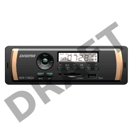 Автомагнитола Digma DCR-110G24 1DIN 4x45Вт