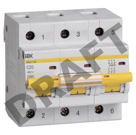 Выключатель автоматический модульный 3п C 32А 10кА ВА47-100 ИЭК MVA40-3-032-C