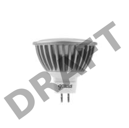 Лампа светодиодная MR16 5Вт 2700К тепл. бел. GU5.3 500лм 12В FROST GAUSS 201505105