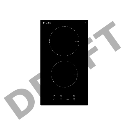 Встраиваемая индукционная варочная панель LEX EVI 320 BL  3500Вт 2конф. 58х268х500мм 30см черный