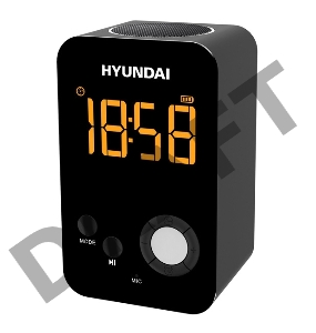 Радиобудильник Hyundai H-RCL300 черный LCD подсв:оранжевая часы:цифровые FM