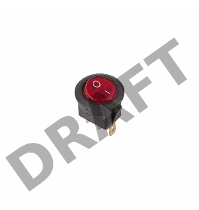 Выключатель клавишный круглый 250V 6А (3с) ON-OFF красный  с подсветкой  REXANT