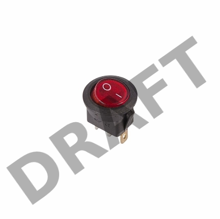 Выключатель клавишный круглый 250V 6А (3с) ON-OFF красный  с подсветкой  REXANT