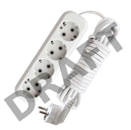 Удлинитель 4х5м с заземл. 16А IP20 Е-304 АБС-пл. ПВС 3х1 UNIVersal 9631982