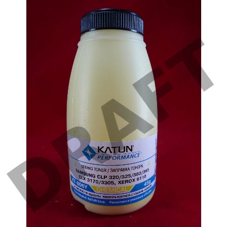 Тонер SAMSUNG CLP 320/325/360/365, CLX 3170/3305, Xerox 6110 yellow, химический (фл.45г.) Katun фас. Россия