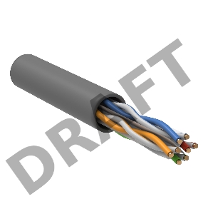 Кабель связи витая пара U/UTP, кат.6 4x2х23AWG solid, LSZH, 305м, серый Кабель связи витая пара U/UTP, кат.6 4x2х23AWG solid, LSZH, 305м, серый