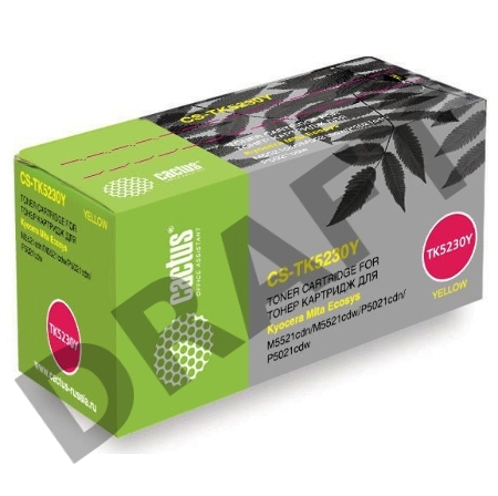 Тонер Картридж Cactus CS-TK5230Y желтый (2600стр.) для Kyocera Ecosys M5521cdn/M5521cdw/P5021cdn/P5021cdw