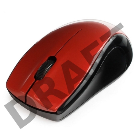 Мышь беспроводная Gembird MUSW-320-R, 2.4ГГц, красный, 2 кнопки+колесо-кнопка, 1000 DPI, батарейки в комплекте, блистер