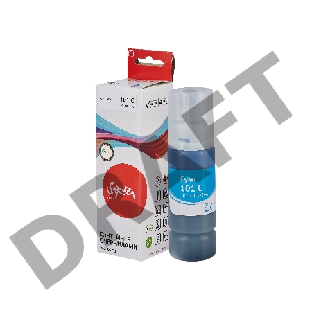 Контейнер с чернилами Sakura C13T03V24A (101 C) для Epson, водорастворимый тип,  голубой, 6000 к., 70 мл.