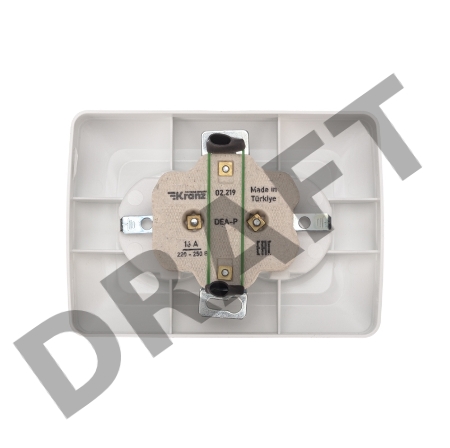 Розетка 2-ая DEA керамика с/з с/у 16А Бел KRANZ (1/10/100)