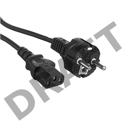 Кабель питания ExeGate Power PC-1P (Евровилка Schuko->С13) VDE-250V-3*0.75-CU, 10A, черный, 1.0м