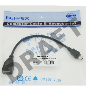 Кабель USB Behpex OTG USB(f)/miniUSB (0.2м)
