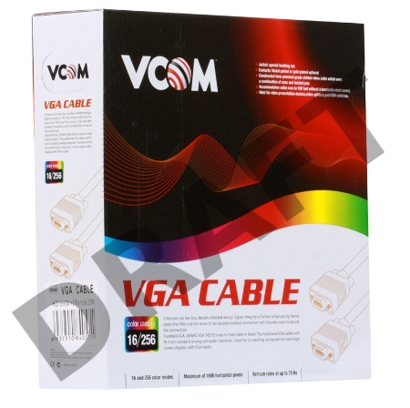 Кабель VCOM VVG6448-20M(C) Кабель монитор-SVGA card (15M-15M) 20м 2 фильтра    