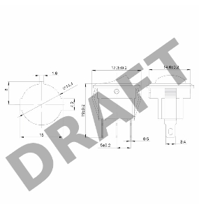 Выключатель клавишный круглый 250V 3А (3с) ON-OFF синий  с подсветкой  Micro  REXANT