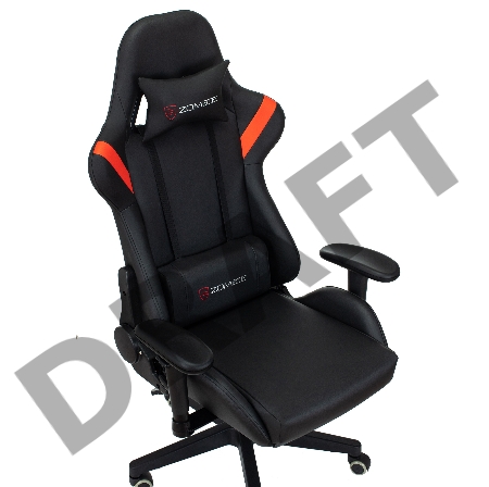 Кресло игровое Zombie Formula черный/красный эко.кожа крестов. пластик