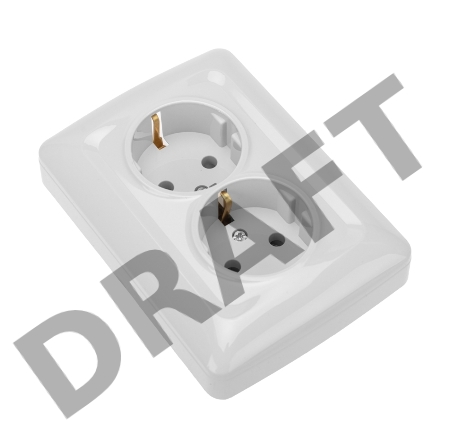 Розетка 2-ая DEA с/з с/у 16А Бел KRANZ (1/10/100)