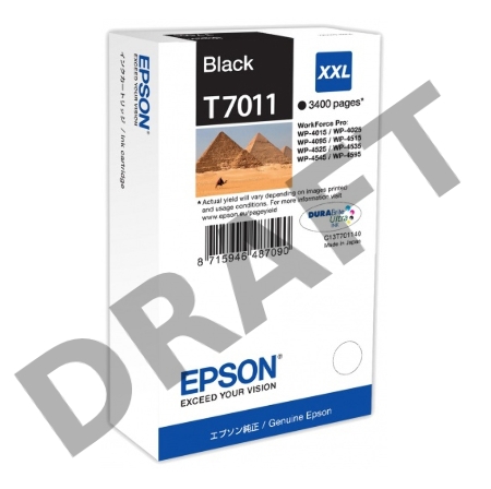 Струйный картридж EPSON C13T70114010 WP 4000/4500 Series Ink XXL Cartridge Black 3.4k