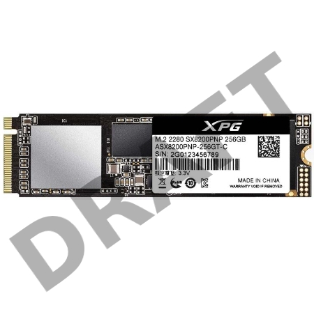 Твердотельный диск 256GB ADATA XPG SX8200 Pro, M.2 2280, PCI-E 3x4, [R/W - 3350/1150 MB/s] 3D-NAND TLC