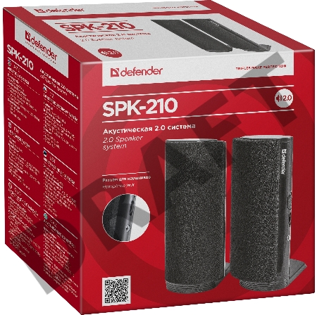 Колонки Defender SPK-210 {2.0, 2x2W, разъем для наушников} 65210