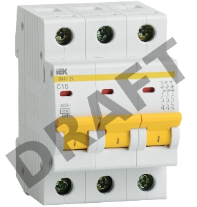 Авт. выкл. Iek MVA20-3-020-C  ВА47-29 3Р 20А 4,5кА х-ка С ИЭК