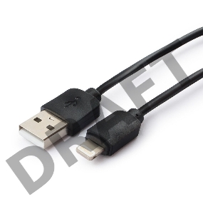Кабель USB Гарнизон GCC-USB2-AP2-0.5M AM/Lightning, для iPhone5/6/7, IPod, IPad, 0.5м, черный, пакет
