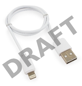 Кабель USB Гарнизон GCC-USB2-AP2-0.5M-W AM/Lightning, для iPhone5/6/7, IPod, IPad, 0.5м, белый, пакет