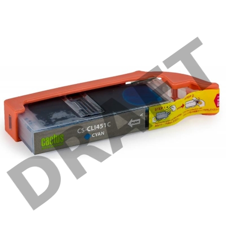 Картридж струйный Cactus CS-CLI451C голубой для Canon MG 6340/5440/IP7240 (9,8ml)