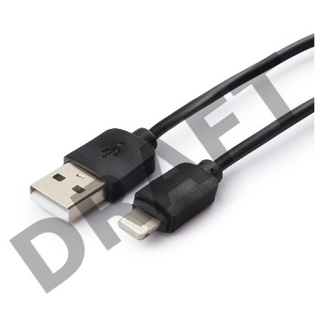 Кабель USB Гарнизон GCC-USB2-AP2-1M AM/Lightning, для iPhone5/6/7, IPod, IPad, 1м, черный, пакет