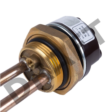 Нагревательный элемент для бойлера, ТЭН, RDT - 2000 Вт, фланец М6, 42 мм, с терморегулятором 70 градусов