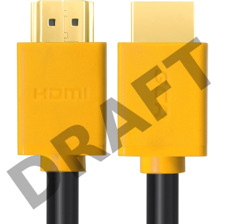Кабель GCR 1.0m HDMI версия 1.4, черный, желтые коннекторы, OD7.3mm, 30/30 AWG, позолоченные контакты, Ethernet 10.2 Гбит/с, 3D, 4K GCR-HM440-1.0m, экран