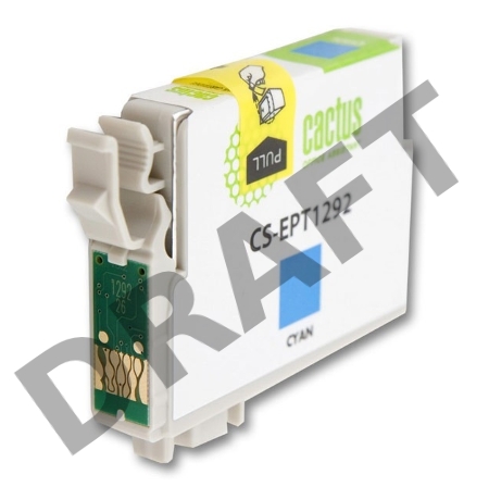 Картридж струйный Cactus CS-EPT1292 голубой для Epson Stylus Office B42/BX305/BX305F (10ml)