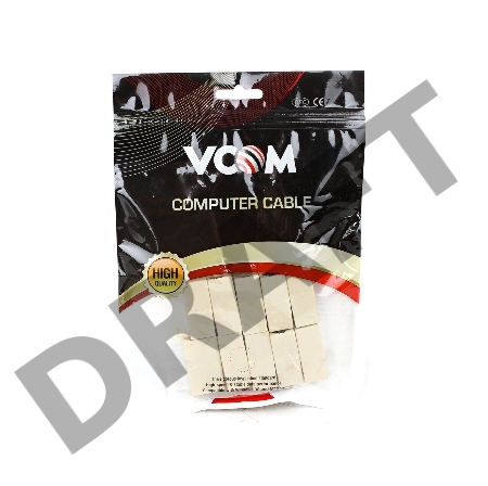 Проходной адаптер RJ45 кат.5e VCOM соединительный RJ-45/RJ-45(10 шт. в уп-ке), блистер