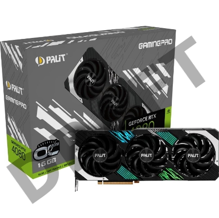 Видеокарта Palit PA-RTX4080 GAMINGPRO OC 16GB PCIE16 GDDR6X 2205/22400 HDMIx1 DPx3 HDCP