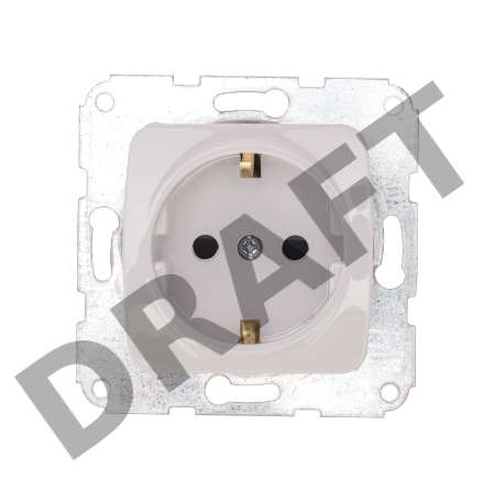 Розетка 1-ая DEA с/з з/ш с/у 16А мех. Бел KRANZ (1/10/120)