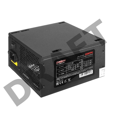 Блок питания 350W ExeGate 350PPE, ATX, SC, black, APFC, 12cm, 24p+4p, PCI-E, 5*SATA, 3*IDE, FDD + кабель 220V с защитой от выдергивания