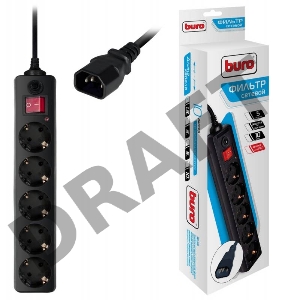 Сетевой фильтр Buro 500SH-1.8-UPS-B 1.8м (5 розеток) черный (коробка)
