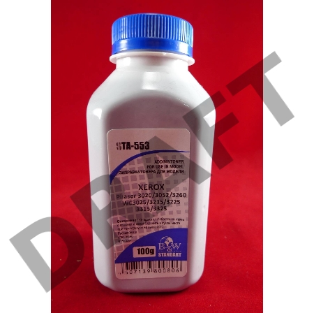 Тонер XEROX Phaser 3020/3052/3260, WC3025/3215/3225/3315/3325 (фл. 100г) B&W Standart фас. Россия