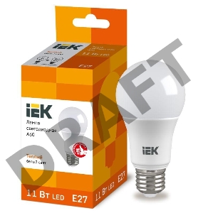 Лампа светодиодная ECO A60 11Вт грушевидная 3000К тепл. бел. E27 990лм 230-240В ИЭК LLE-A60-11-230-30-E27