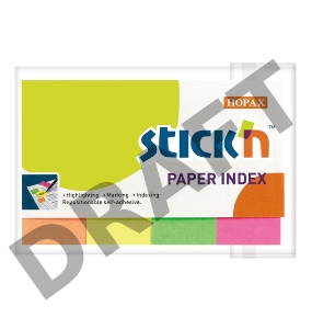 Закладки самокл. индексы бумажные Hopax 21205 20x50мм 4цв.в упак. 50лист