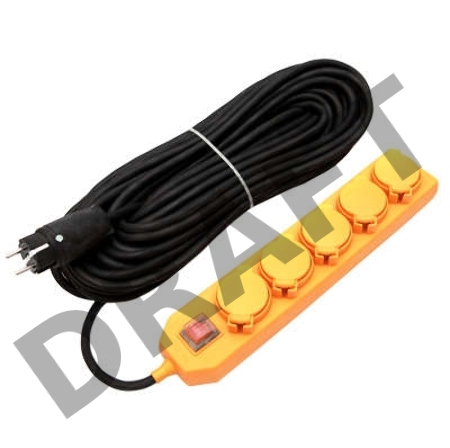 Удлинитель 5х20м с заземл. 16А IP44 У10-026 с выкл. с индик. КГ 3х1.5 розетки с защ. крышкой UNIVersal 9634139