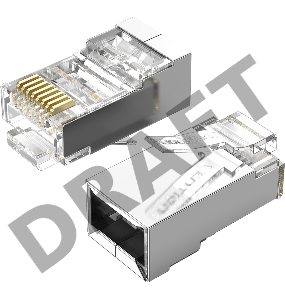 Коннектор Vention RJ45 (8p8c), FTP cat. 5e, под витую пару, экранированный (10шт.)