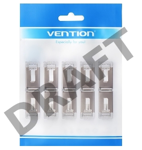Коннектор Vention RJ45 (8p8c), FTP cat. 5e, под витую пару, экранированный (10шт.)