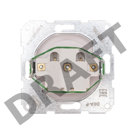 Розетка 1-ая DEA б/з с/у 10А мех. Бел KRANZ (1/10/120)